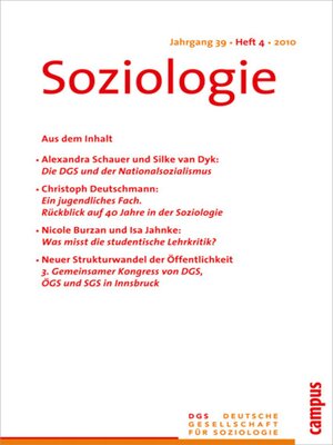 cover image of Soziologie 4.2010